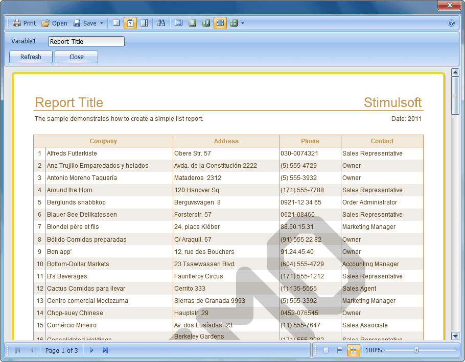 Stimulsoft Reports.Fx for Java 2011.1 が公開されました