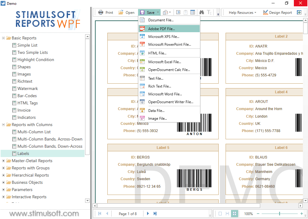 Stimulsoft Reports.WPF（英語版） 商品画像