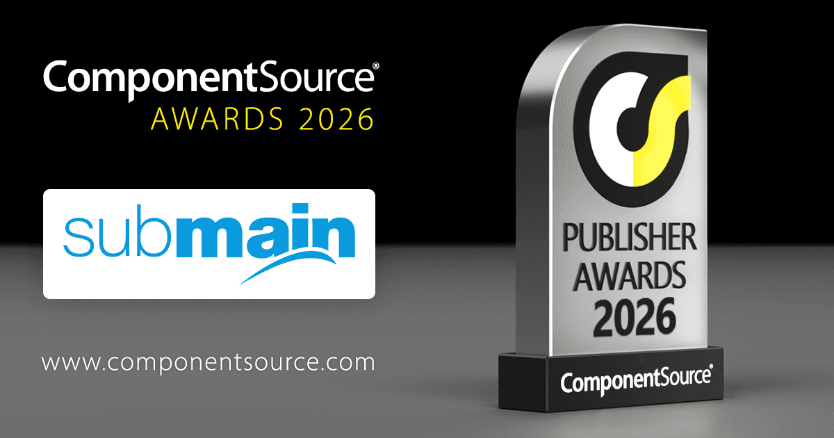 SubMainがComponentSourceアワードを受賞