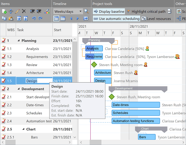 DlhSoft Gantt Chart Library for WPF 商品画像