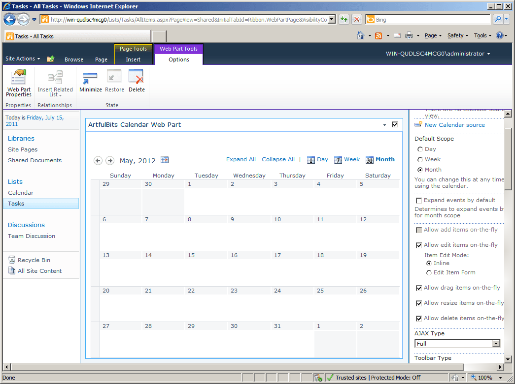 Calendar Web Part（英語版） 商品画像