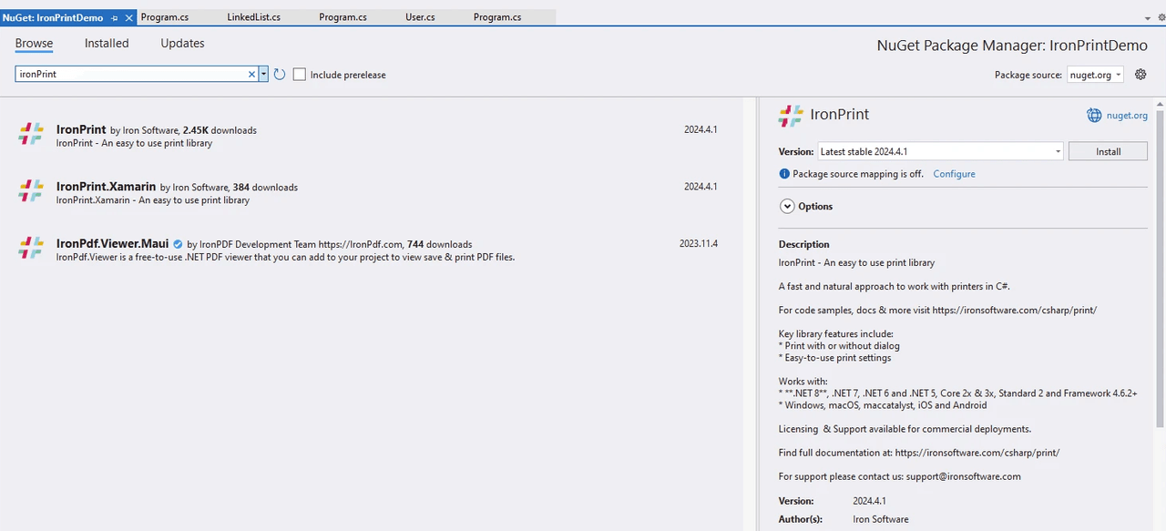 IronPrint for .NET（英語版） 商品画像