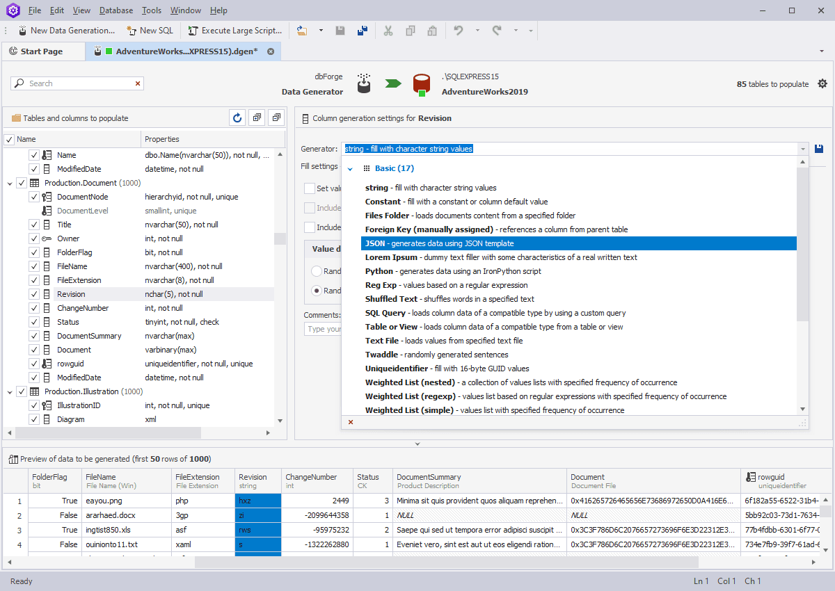 dbForge Data Generator 商品画像