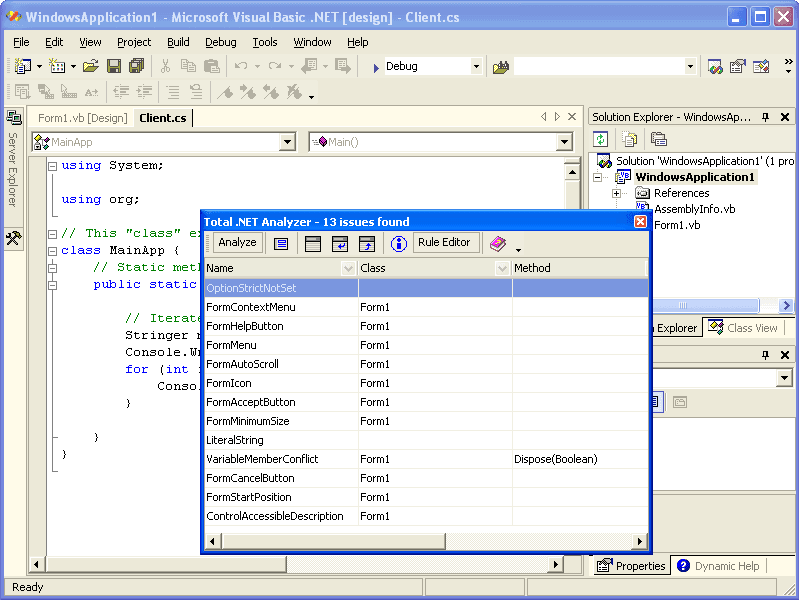 Total .NET Analyzer - for Visual Studio 2002/2003 （英語版） 商品画像