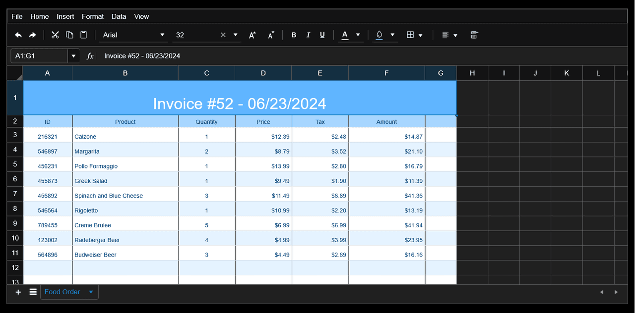 Kendo UI jQuery Spreadsheet 商品画像 Kendo UI jQuery Spreadsheet 商品画像