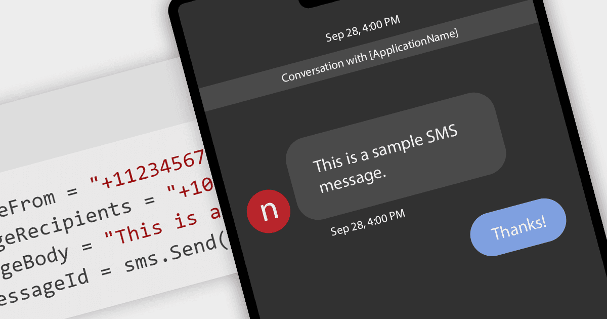 アプリからSMSメッセージを送受信