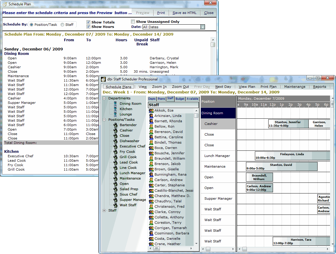 DBI Staff Scheduler Pro （英語版） 商品画像