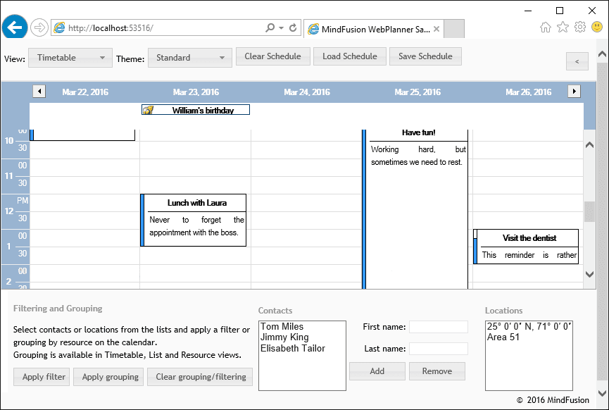 MindFusion.Scheduling for ASP.NETがリリースされました