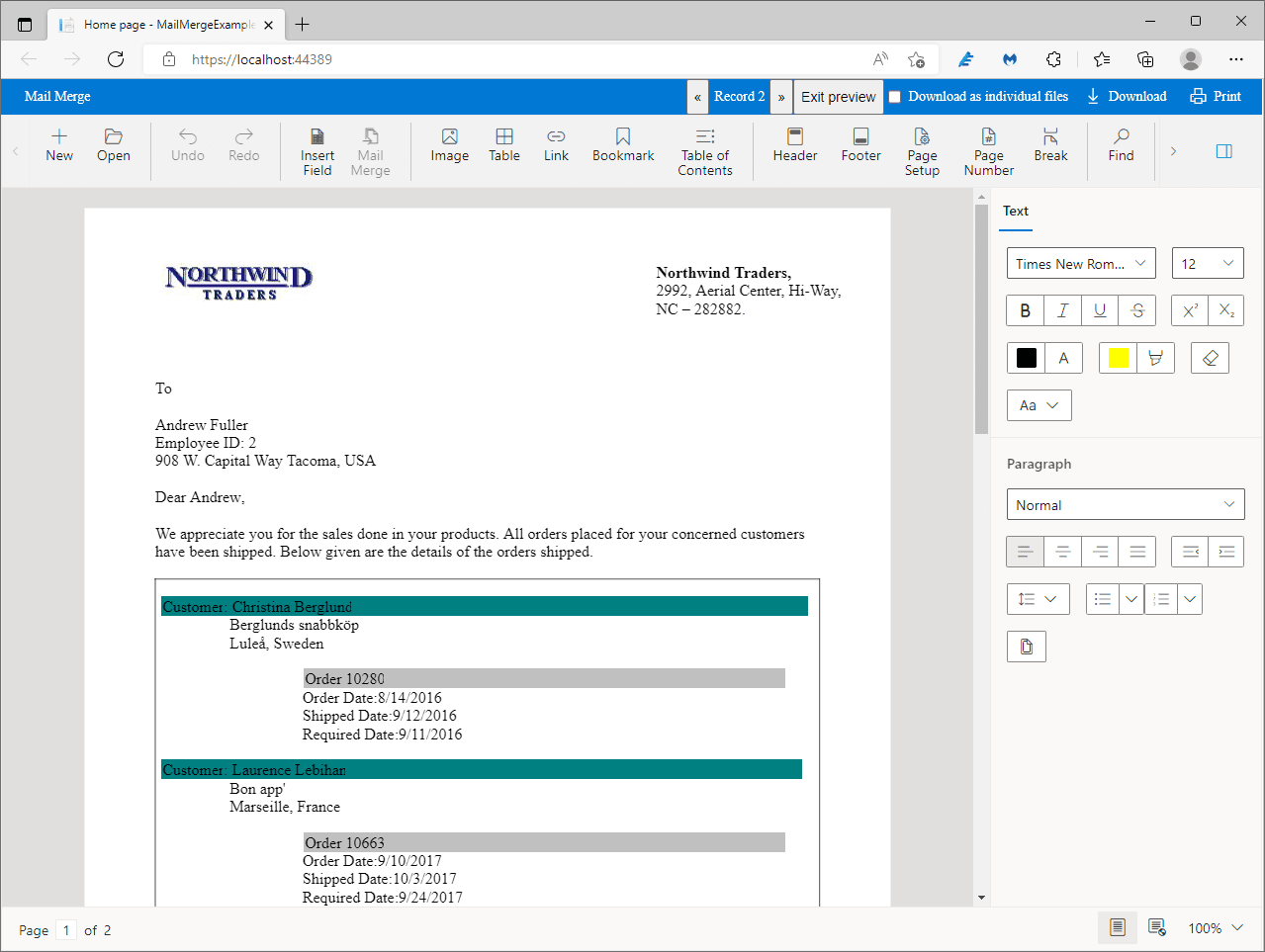 Syncfusion Angular Word Processor 商品画像