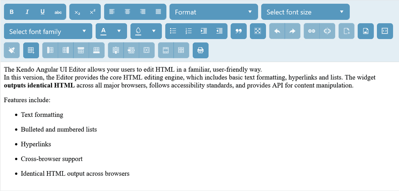 Kendo UI Angular Rich Text Editor 商品画像 Kendo UI Angular Rich Text Editor 商品画像