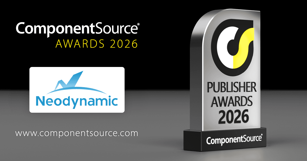 Neodynamic が ComponentSource アワードを受賞