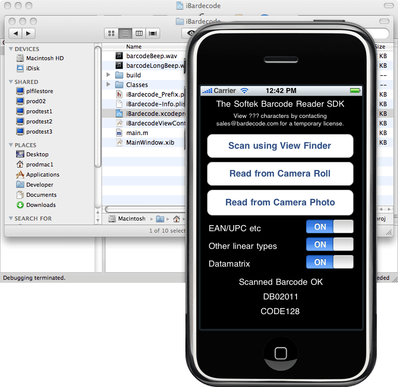 iPhone アプリにバーコード読み取りを追加