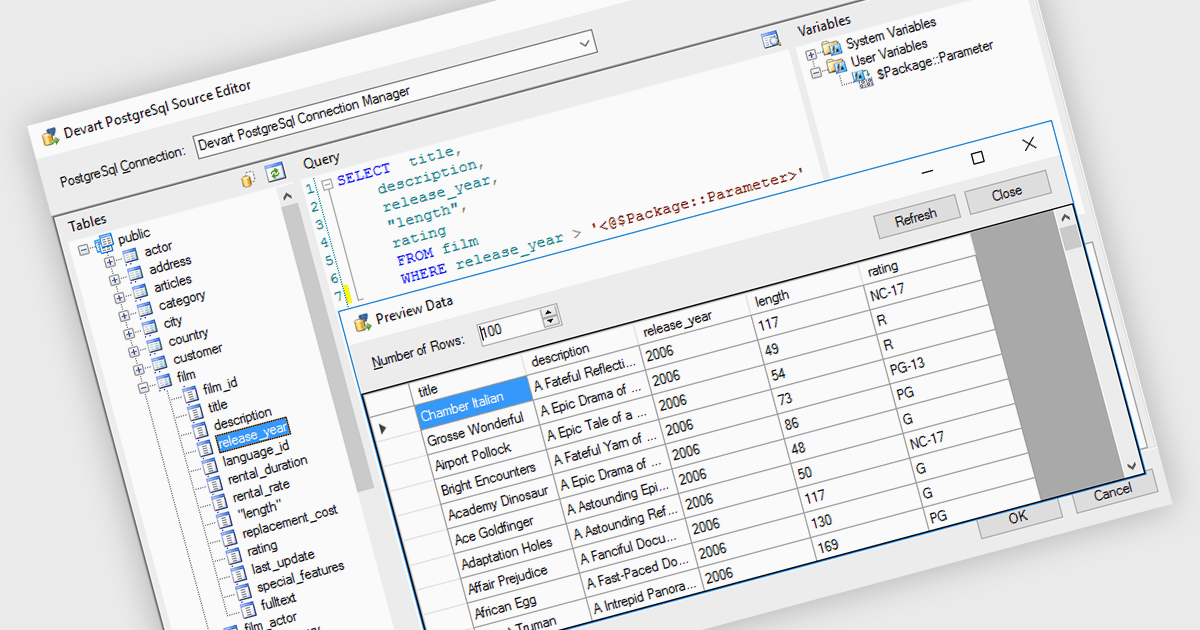 PostgreSQL 18とSSISを簡単に統合