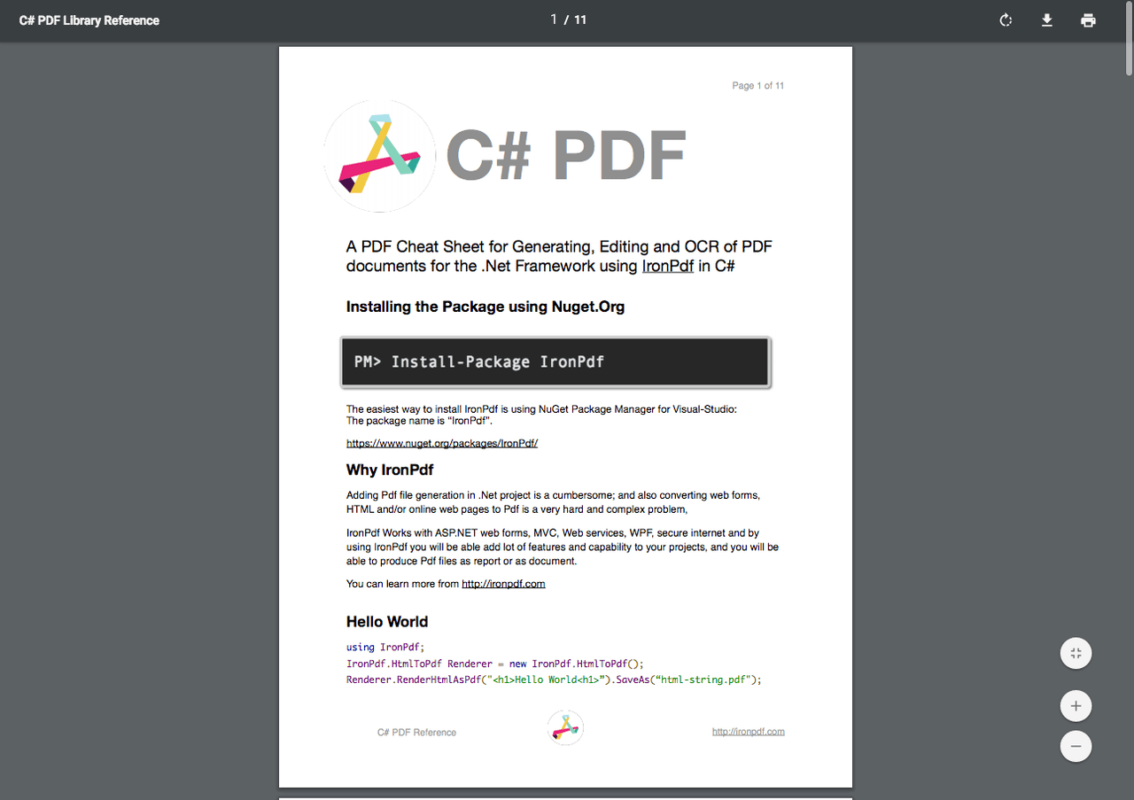 IronPDF for .NET 商品画像
