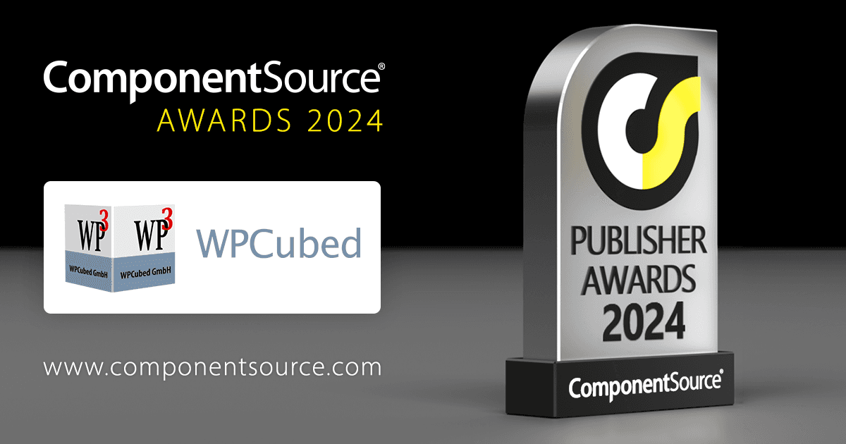 WPCubedがComponentSourceの賞を受賞