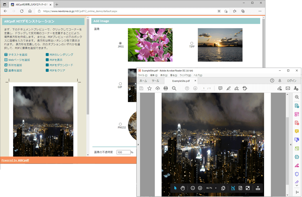 Web 対応 PDF ドキュメント作成＆レンダリング コンポーネント。
