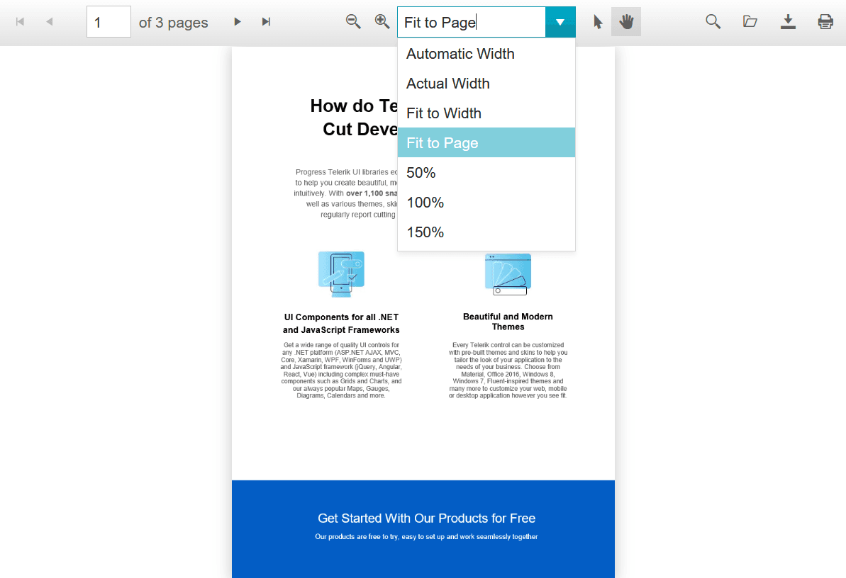 Telerik UI for ASP.NET AJAX PDF Viewer 商品画像 Telerik UI for ASP.NET AJAX PDF Viewer 商品画像