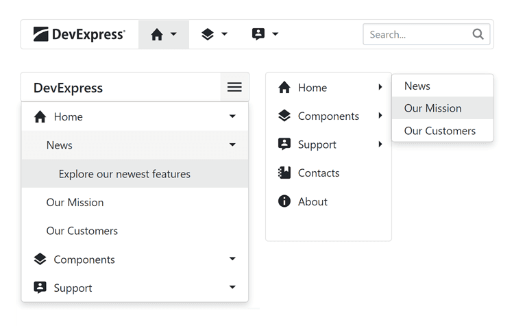 DevExpress Blazor UI Navigation Controls 商品画像 DevExpress Blazor UI Navigation Controls 商品画像