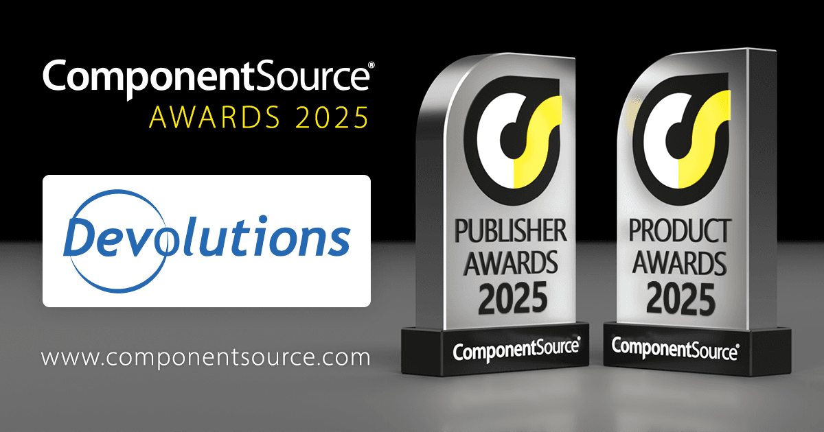 DevolutionsがComponentSourceの賞を2つ受賞