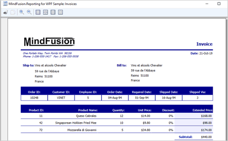 MindFusion.Reporting for WPF （英語版） 商品画像