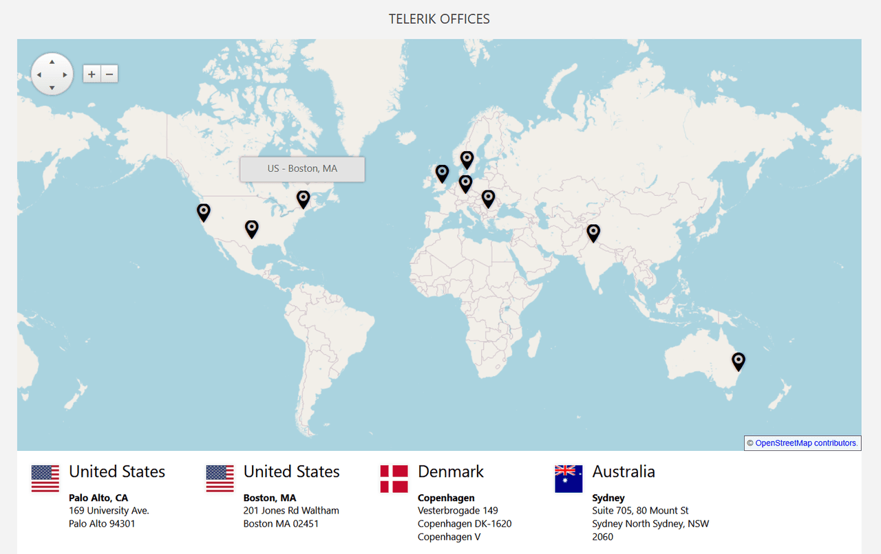 Telerik UI for ASP.NET AJAX Map 商品画像 Telerik UI for ASP.NET AJAX Map 商品画像