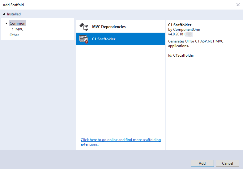 ComponentOne ASP.NET Core Scaffolding 商品画像