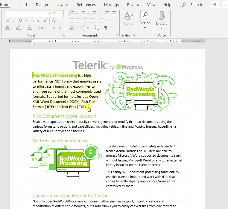 Telerik UI for WinForms WordsProcessing 商品画像 Telerik UI for WinForms WordsProcessing 商品画像