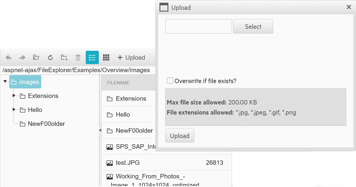 Telerik UI for ASP.NET AJAX Upload 商品画像 Telerik UI for ASP.NET AJAX Upload 商品画像