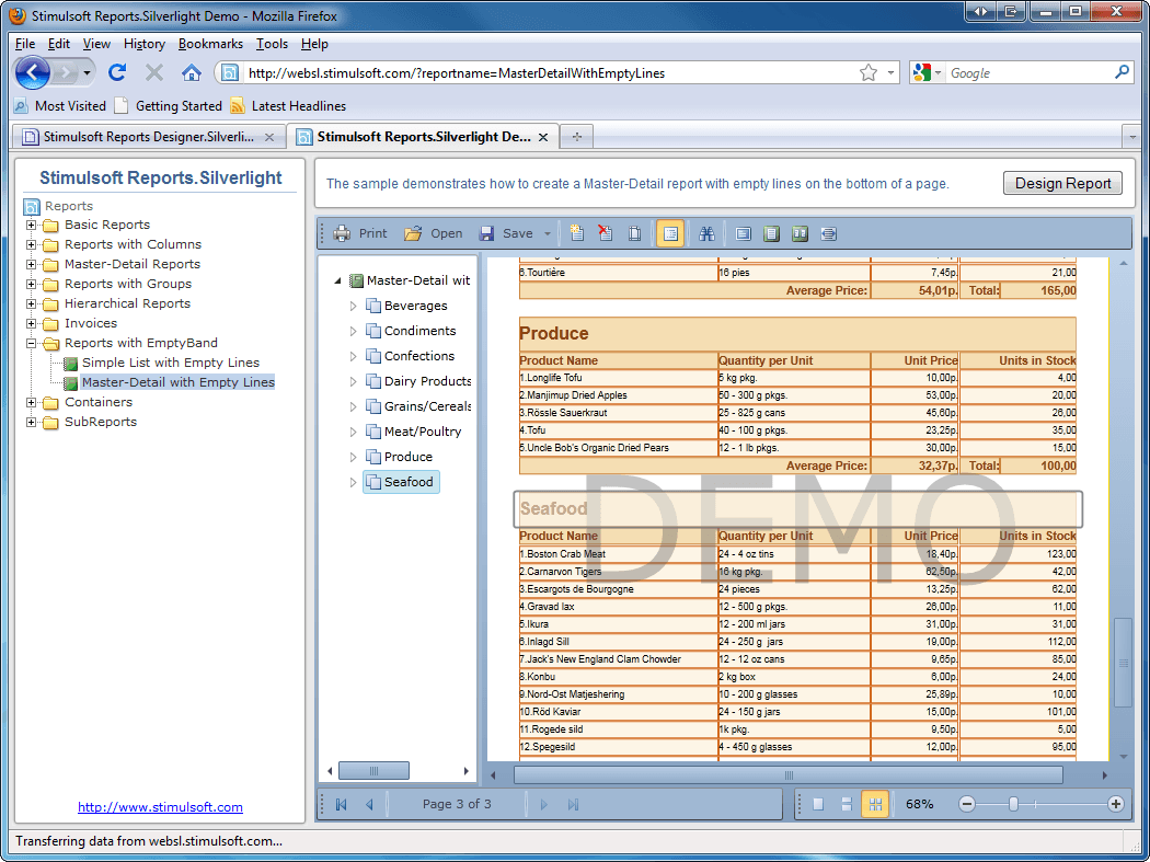 Reports Designer.Silverlight がリリース